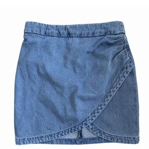 Zadig & Voltaire Julipe Denim Mini Skirt Size 34 XS Blue Wrap Front $348